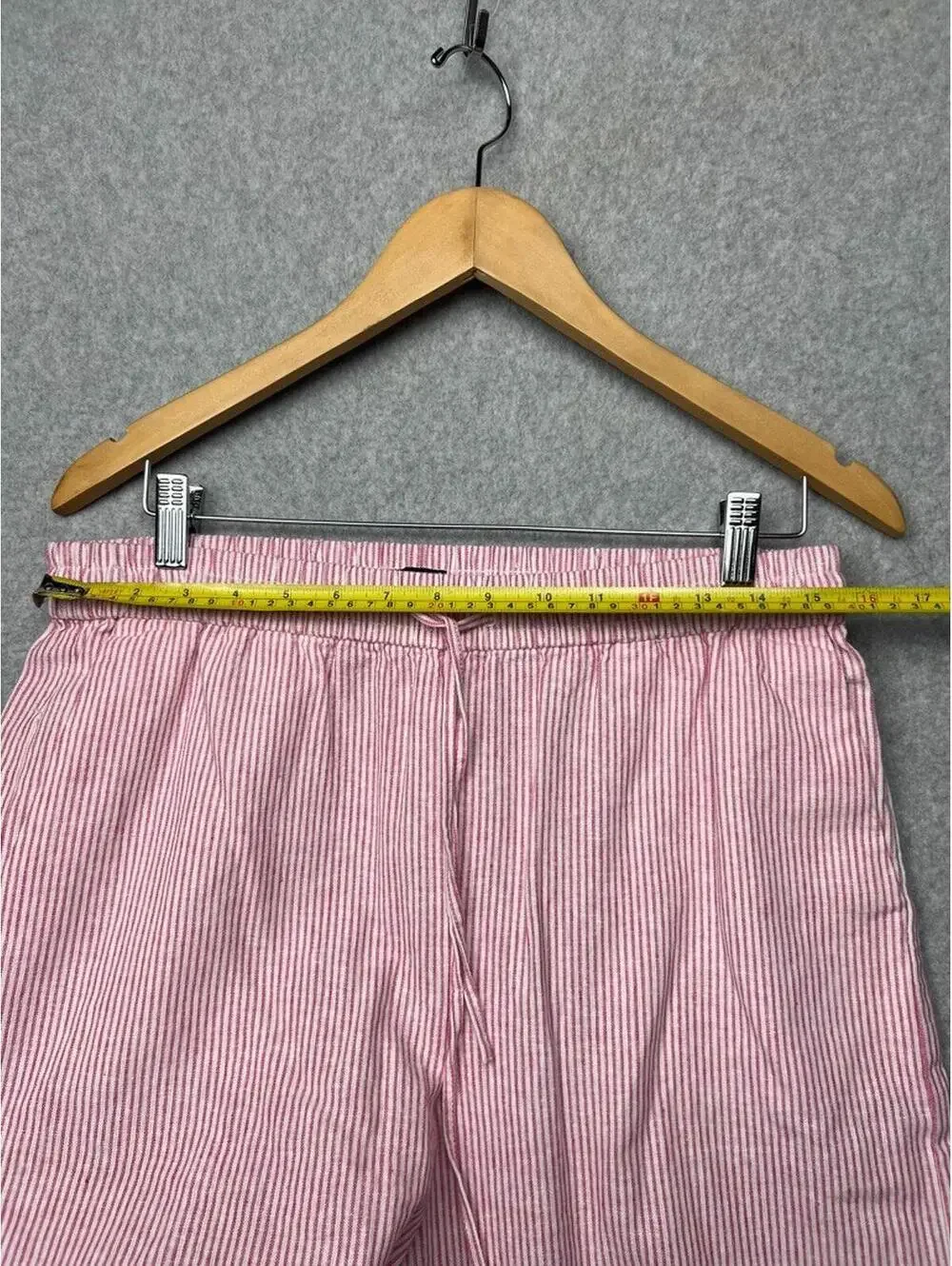 JCrew Women's Pink White Seersucker Wide Leg Pants Preppy Coastal Boho M/8
